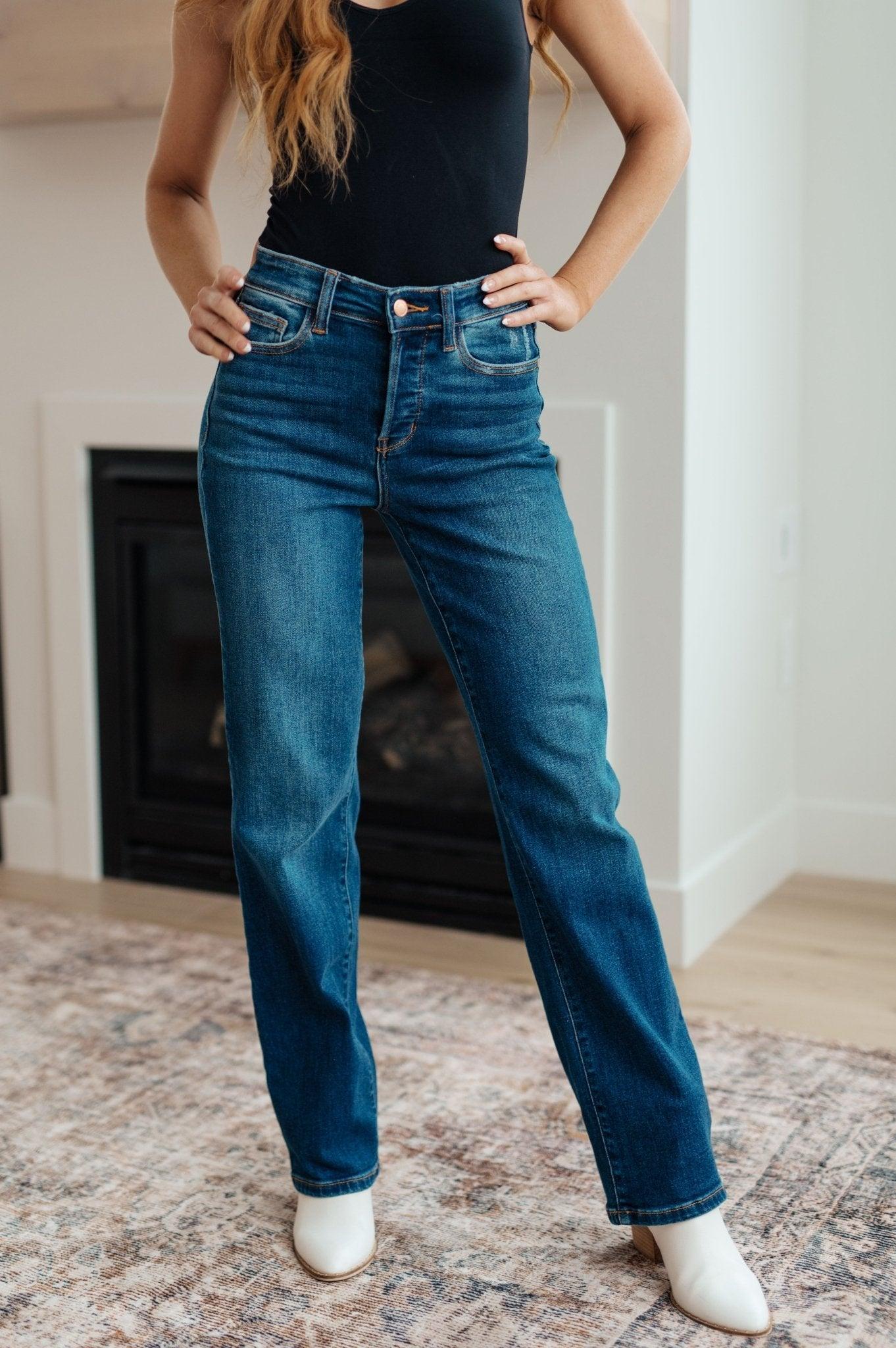 Pippa High Rise Button Fly Straight Jeans (Online Exclusive) Product Image