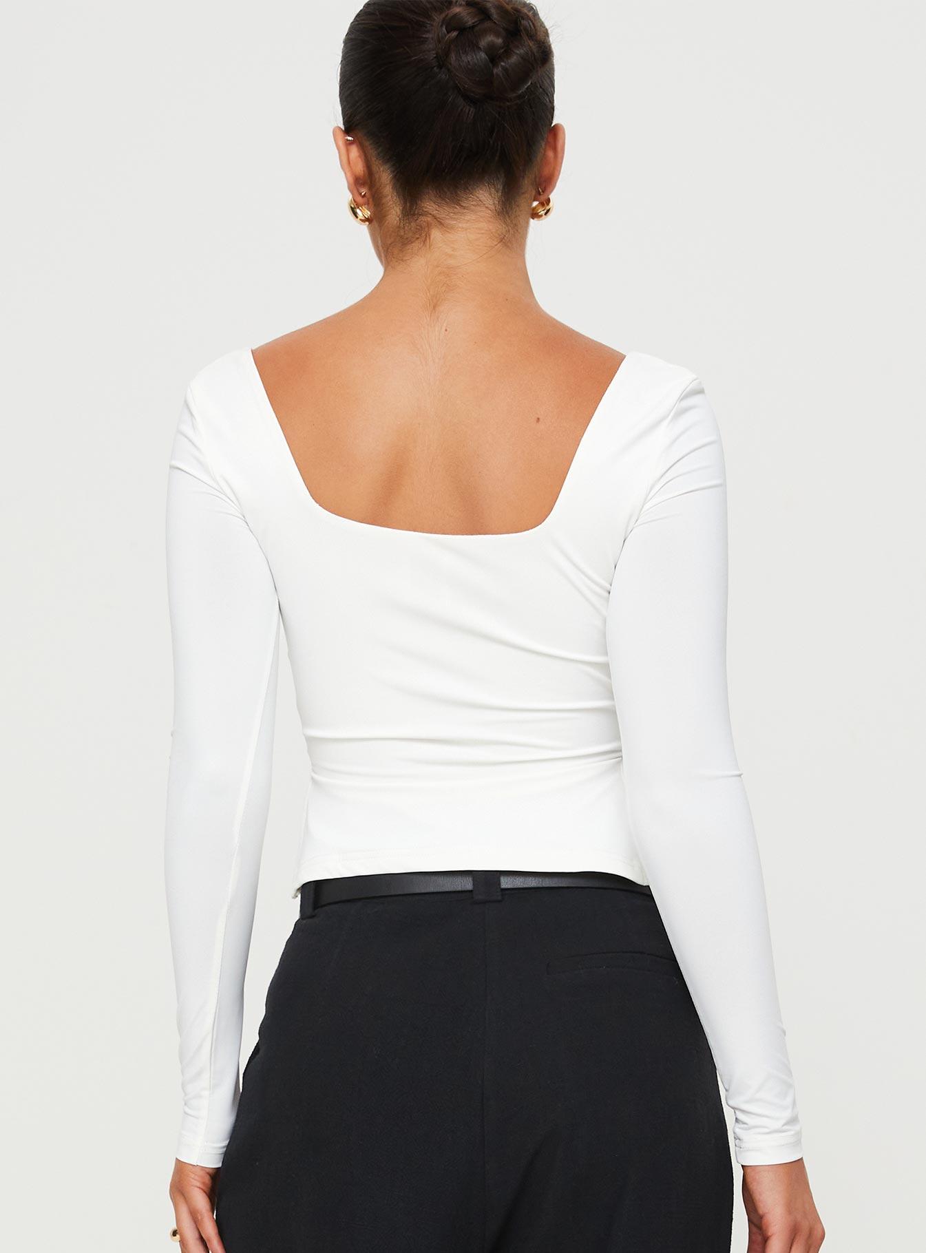 Rehna Long Sleeve Top White Product Image