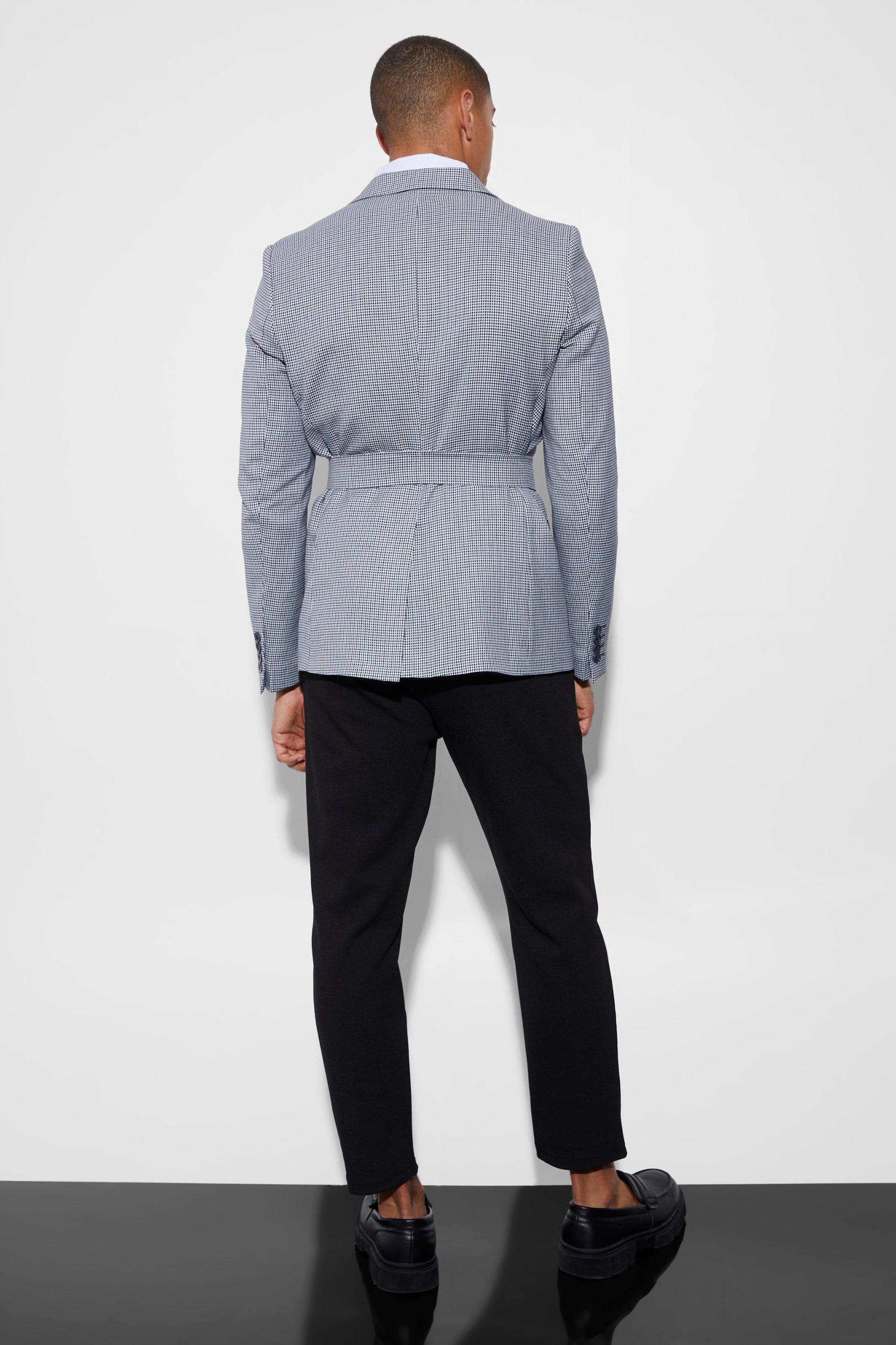 Slim Single Breasted Blazer With Belt | boohooMAN USA Product Image