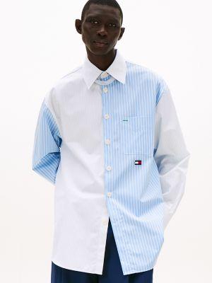 Oversized Fit Mix Stripe Poplin Shirt Product Image