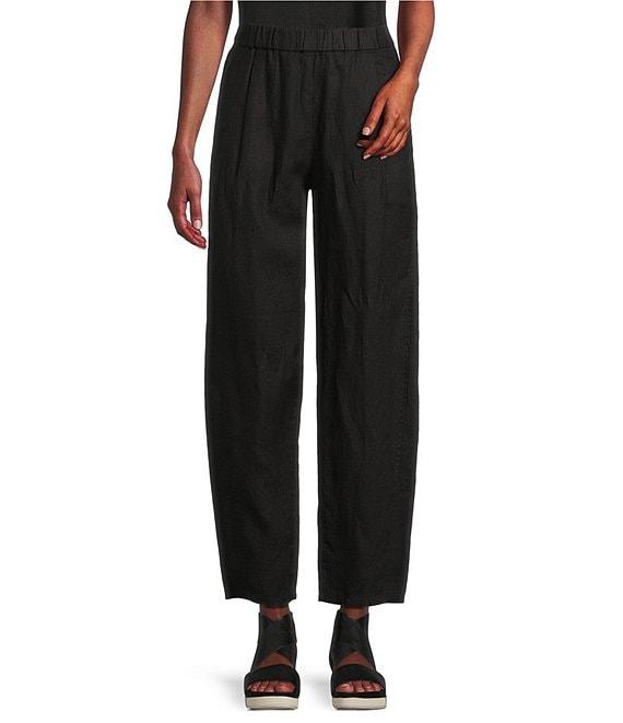 Eileen Fisher Organic Linen Pleated Lantern Ankle Pants Product Image