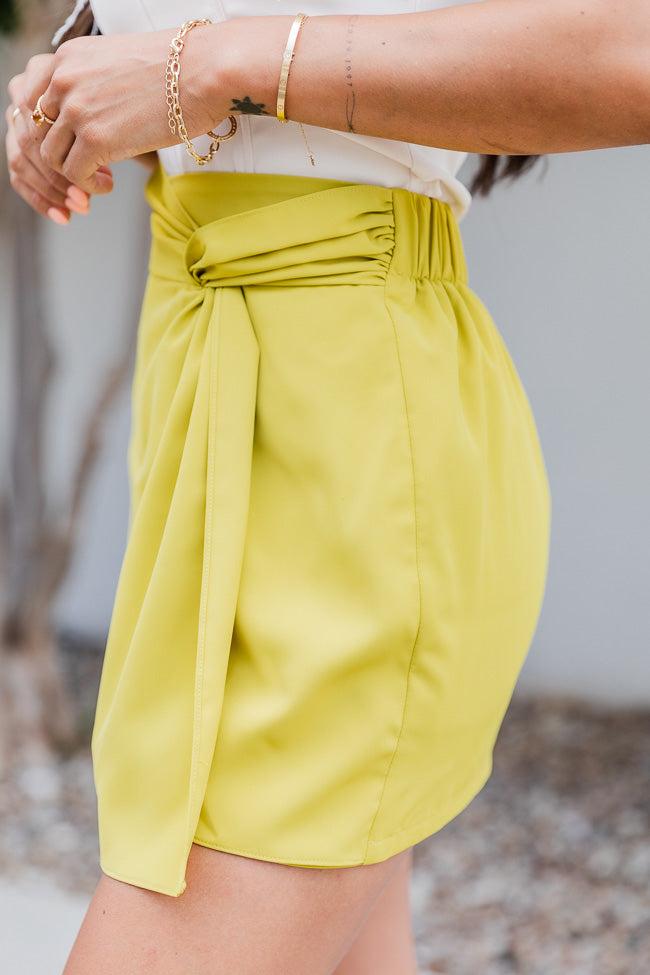 Afternoon Sail Lime Twist Waist Mini Skort FINAL SALE Product Image