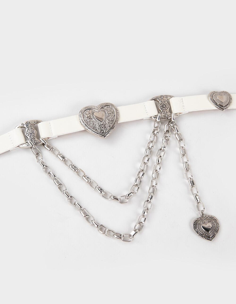 Heartbreaker Womens Chain Belt - WHITE Product Image