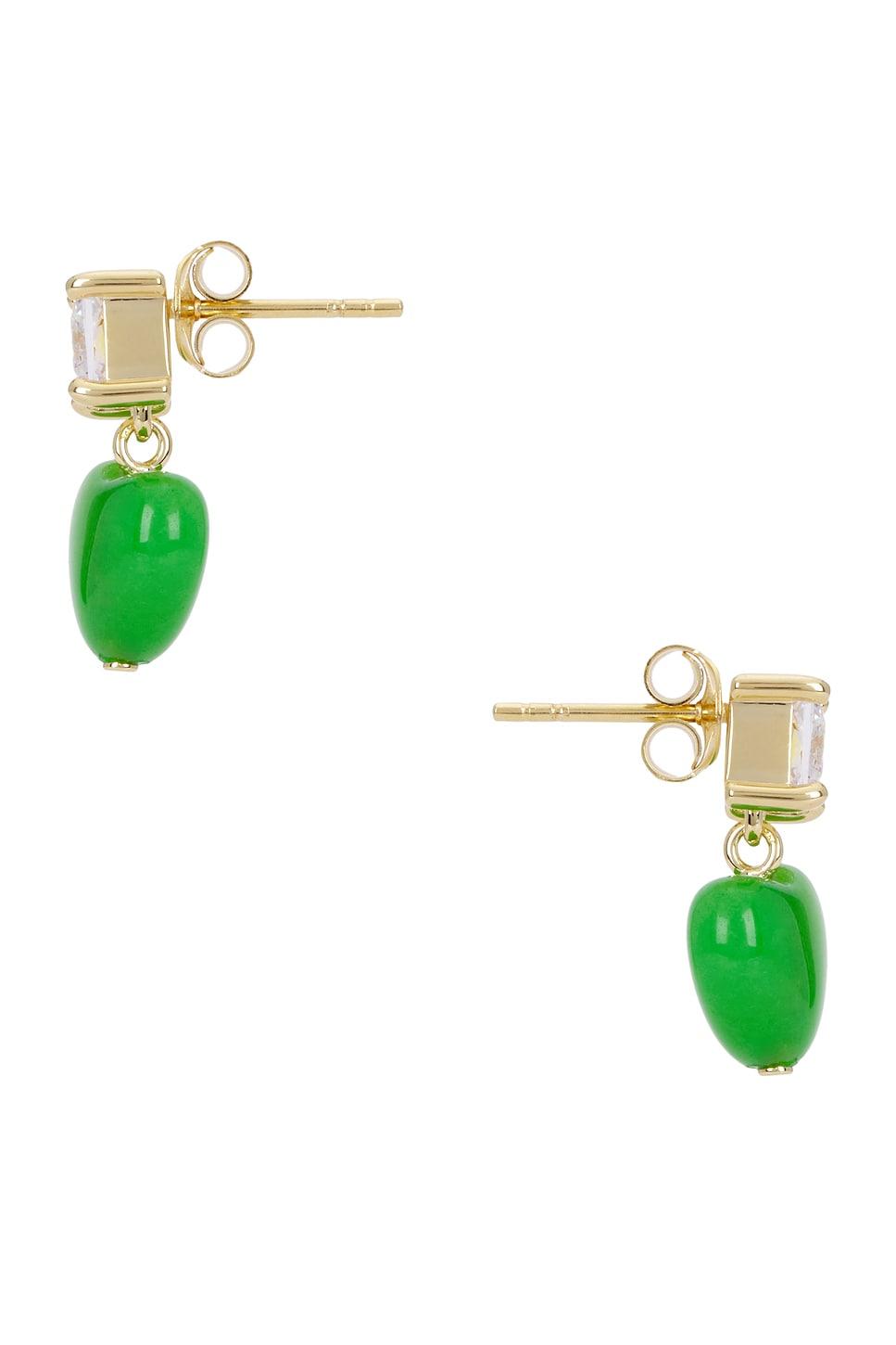 Heart Bead & Cz Earrings Product Image