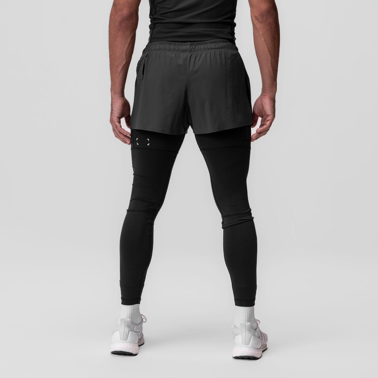 0911. Tetra-Lite® 2-in-1 High Split Legging Short - Space Grey "Cyber"/Black Male Product Image