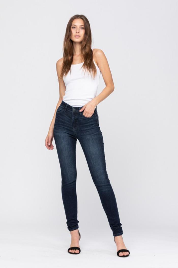 Judy Blue Super Dark High Waist Skinny Jeans Product Image