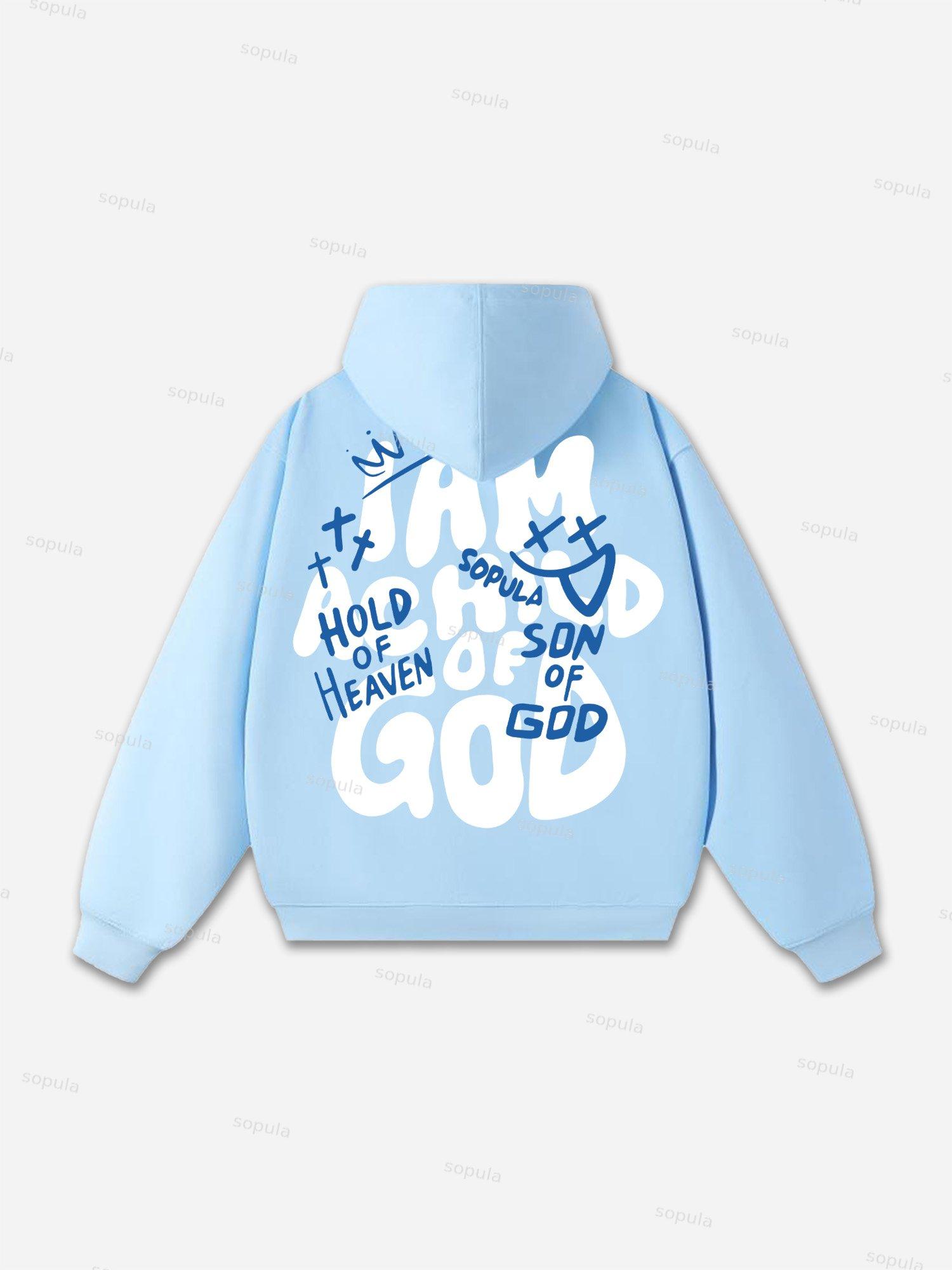 Sopula I Am A Child Of God Graffiti Slogan Graphic Oversized Hoodie Product Image