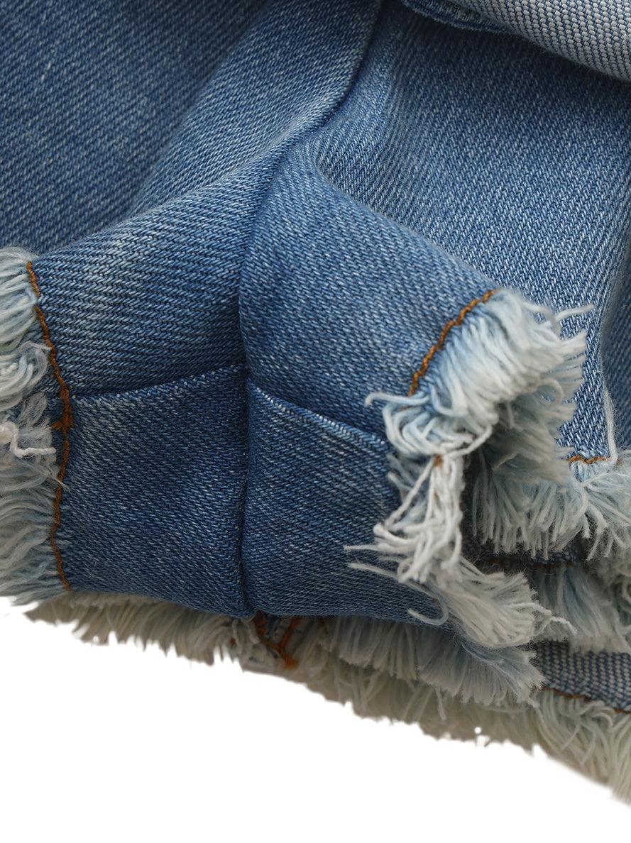 Lexi Low-Rise Light Blue Denim Mini Skirt Product Image