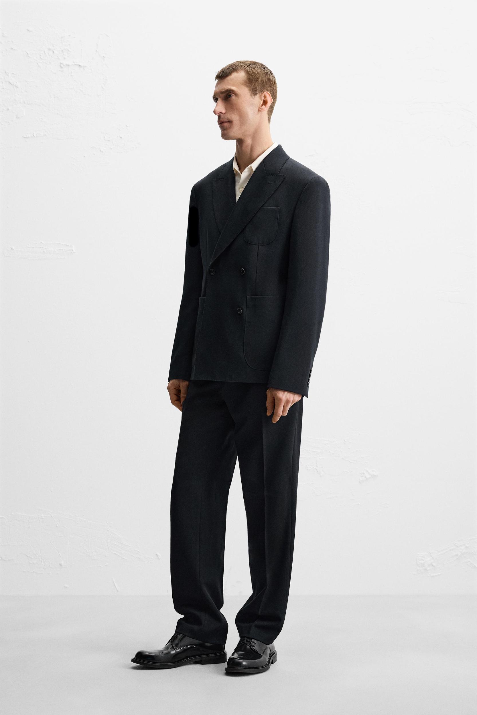 100% WOOL DOUBLE-BREASTED SUIT JACKET Product Image