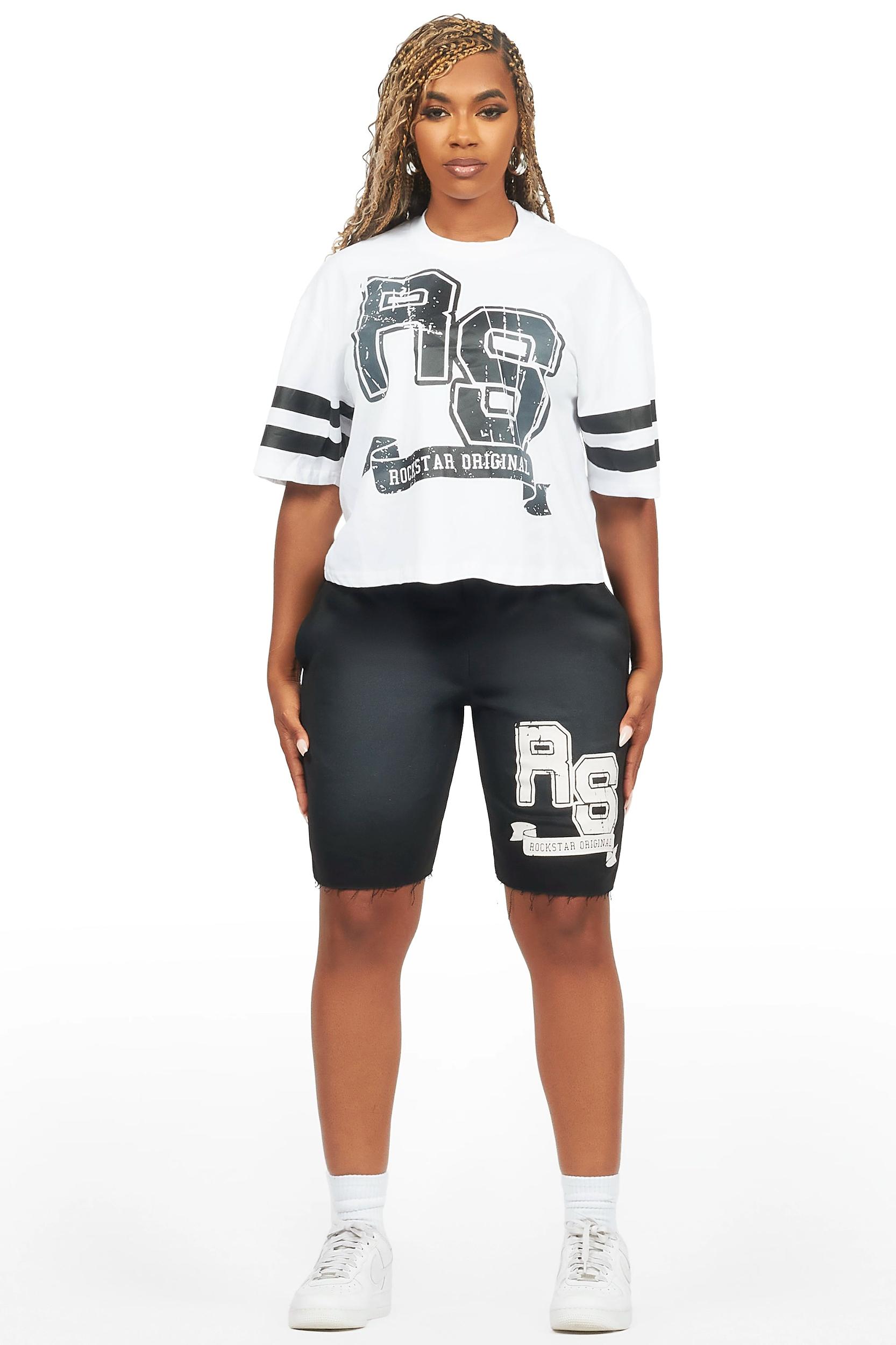 Tenita White/Black T-Shirt Short Set Female Product Image