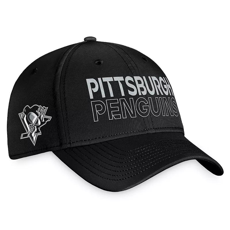 Men's Fanatics Branded  Black Pittsburgh Penguins Authentic Pro Road Flex Hat, Size: Medium/Large Product Image