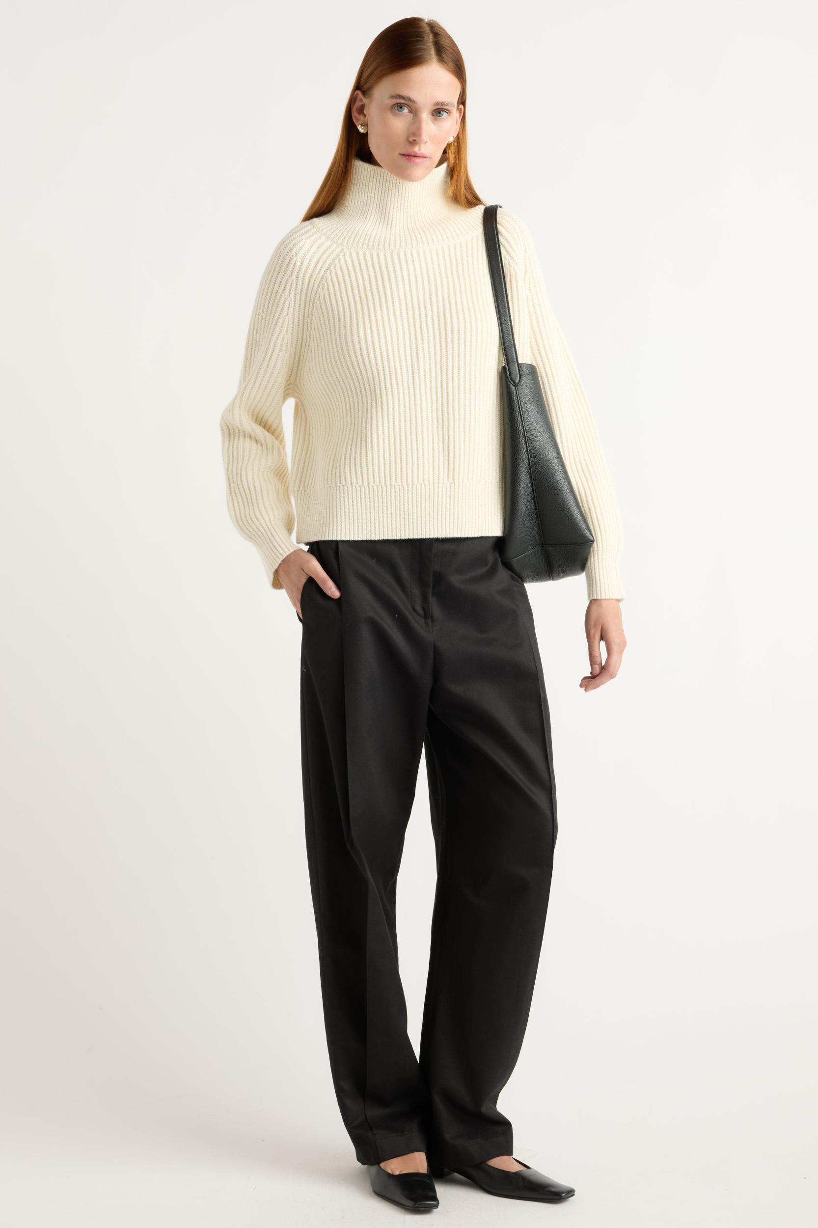 Hadeel Organic Cotton-Wool Mock-Neck Sweater Product Image