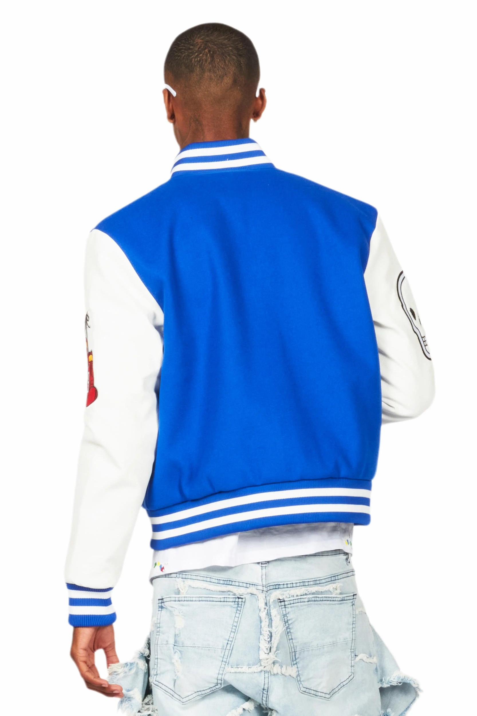 Ahjalee Royal Blue Oversized Varsity Jacket Female Product Image