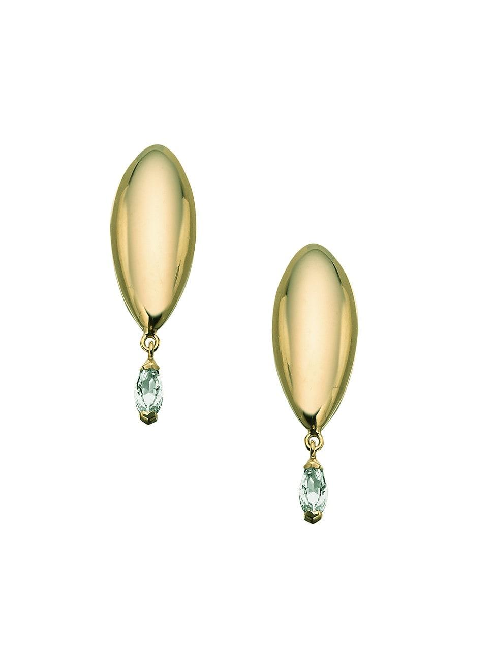 Womens Delora 18K-Gold-Plated & White Sapphire Drop Earrings Product Image