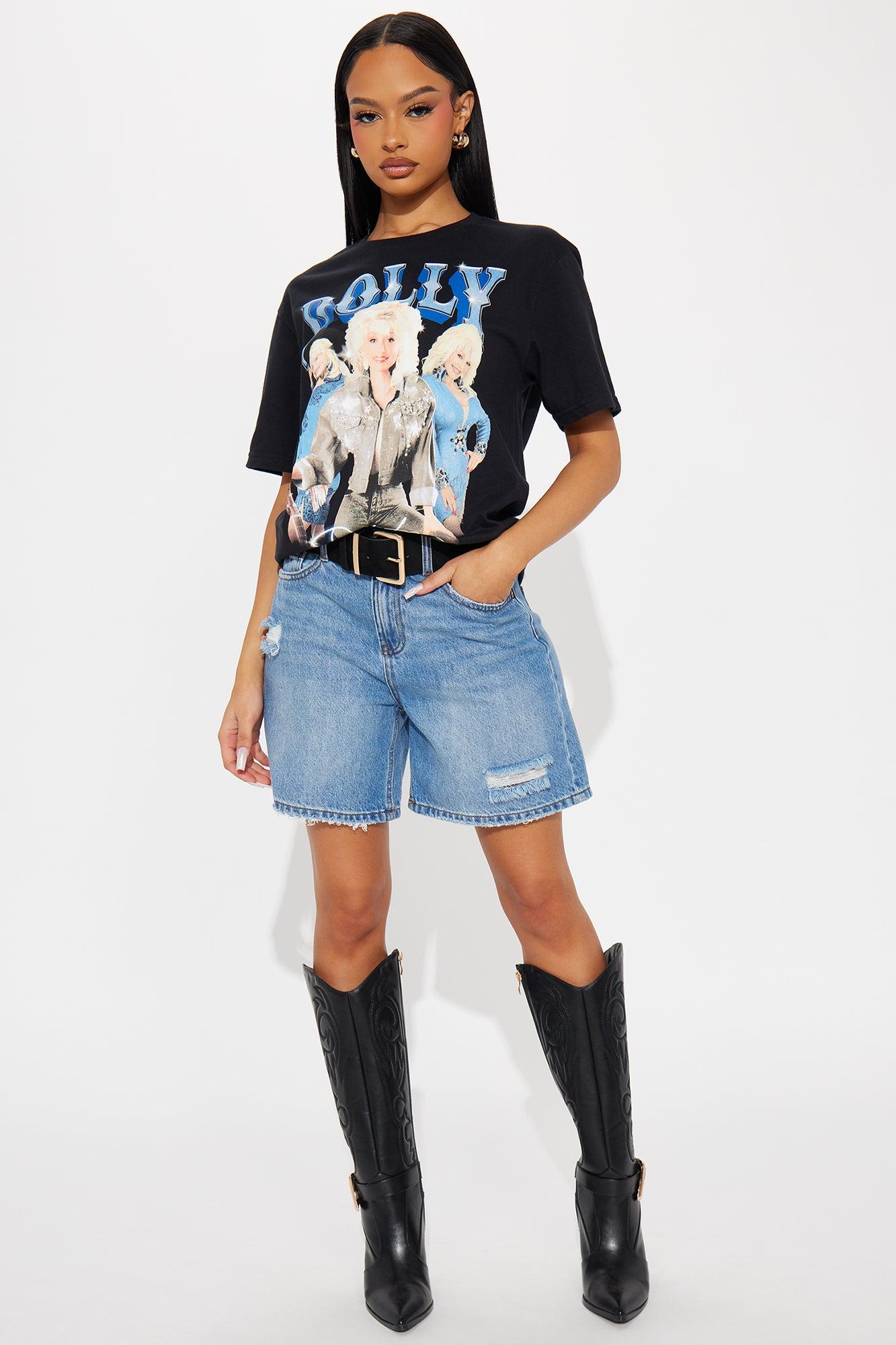 Dolly Retro Oversized Tee - Black Product Image