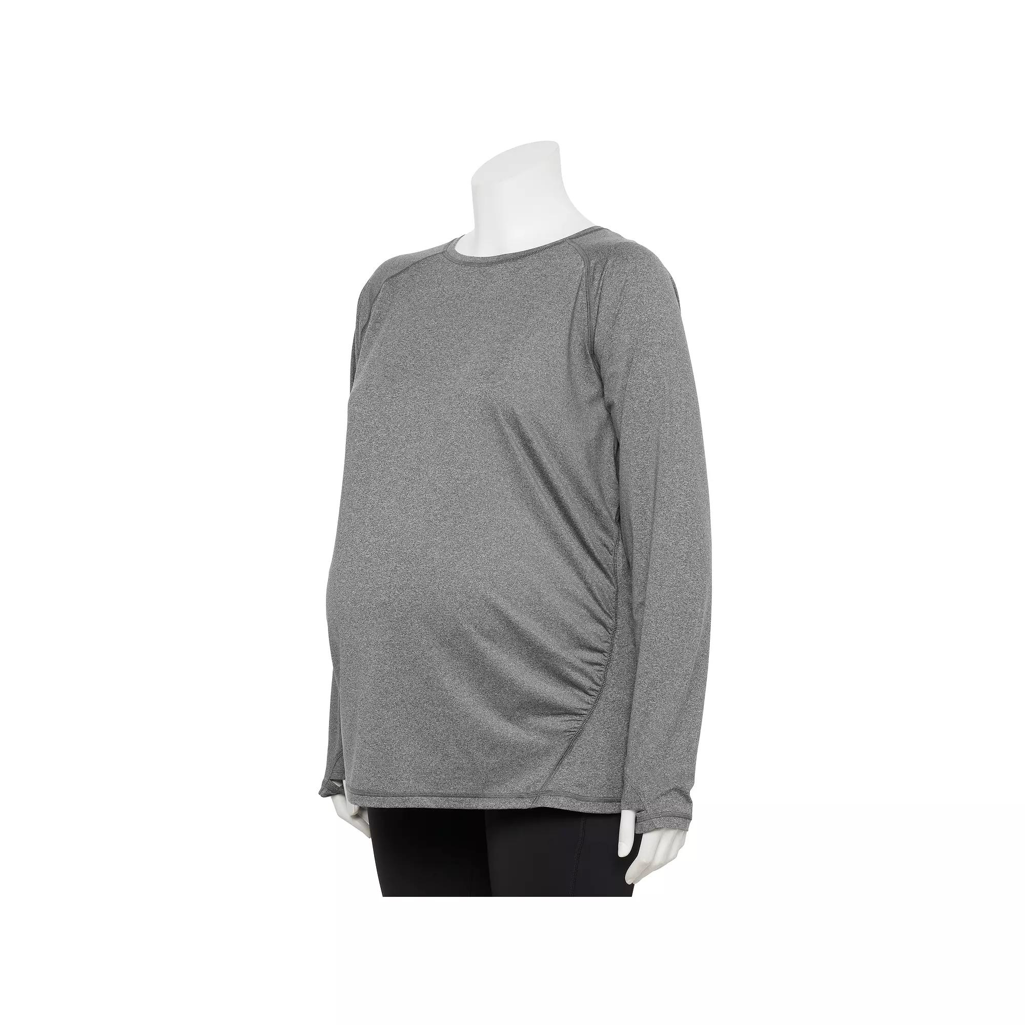 Plus Size Tek Gear® Maternity Dry Tek Long Sleeve Tee, Women's, Size: 3XL, Gray Product Image