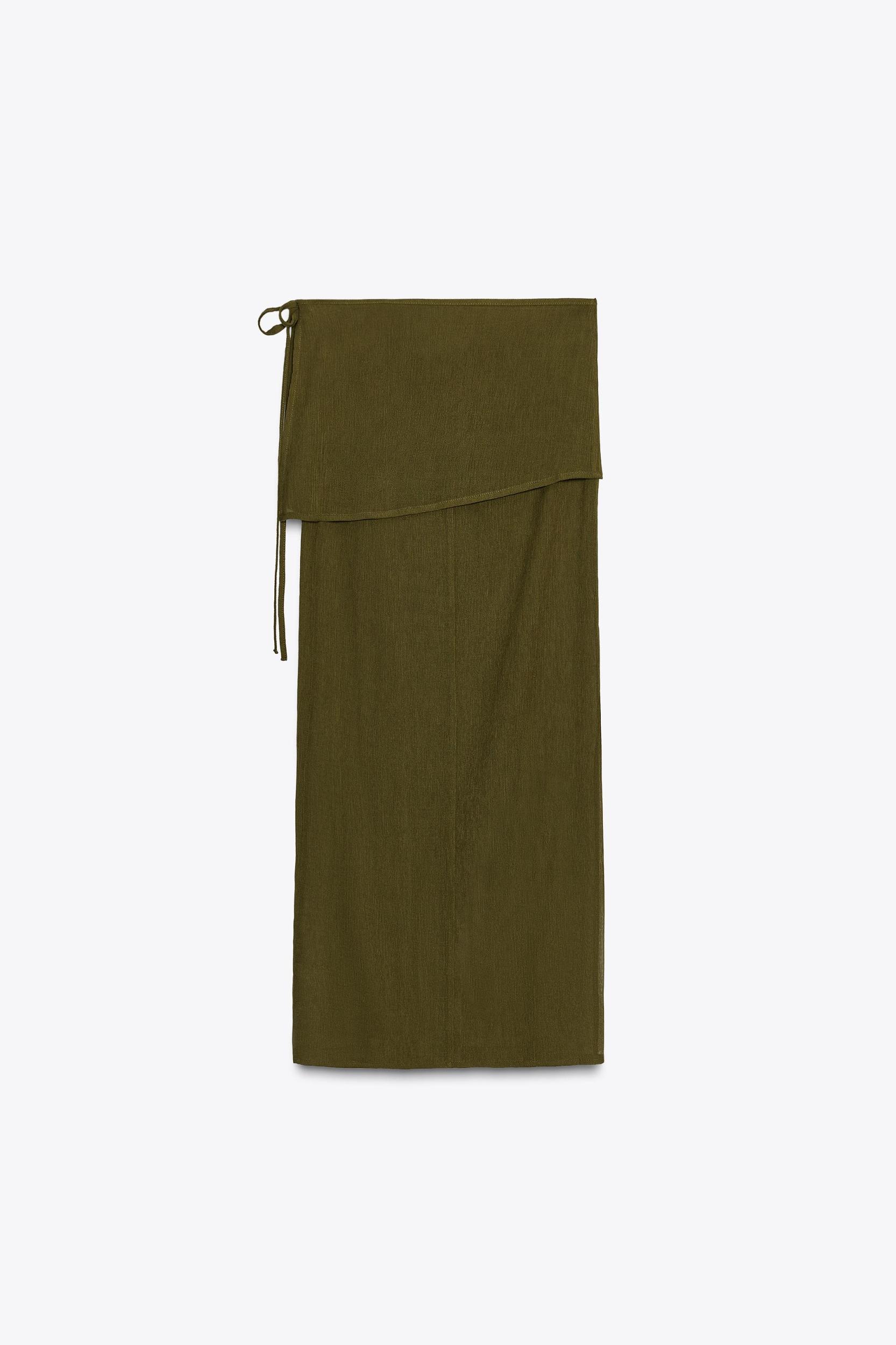 SEMI-SHEER TEXTURED WRAP SKIRT Product Image