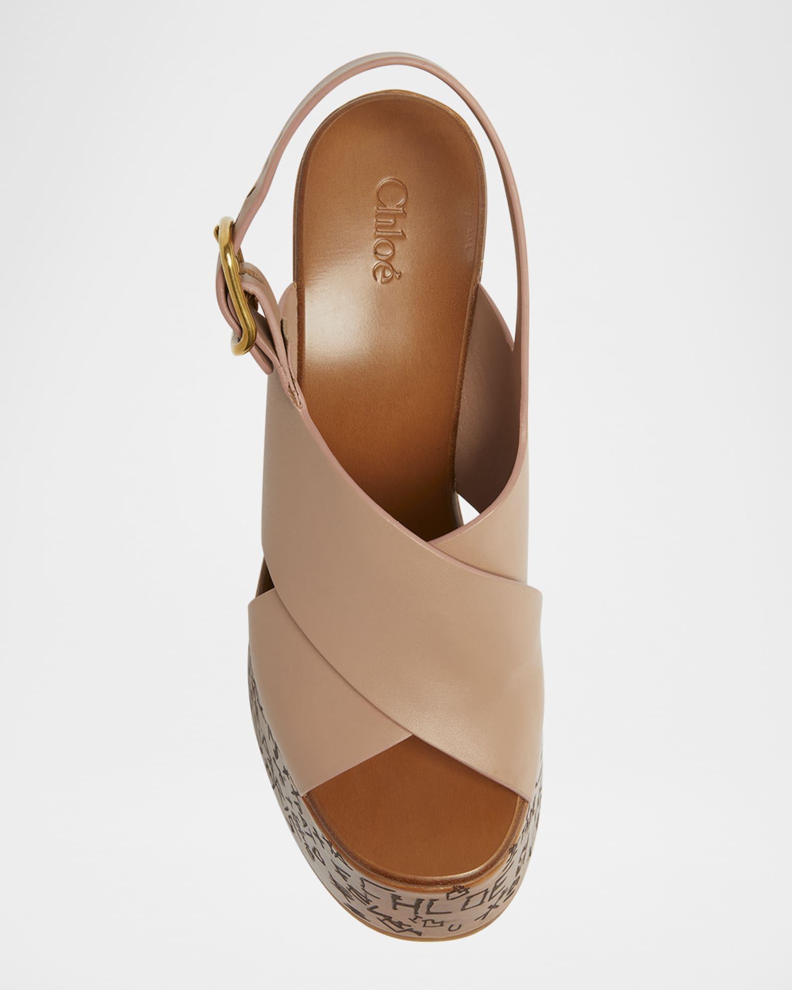 Maxime Leather Crisscross Platform Wedges Product Image