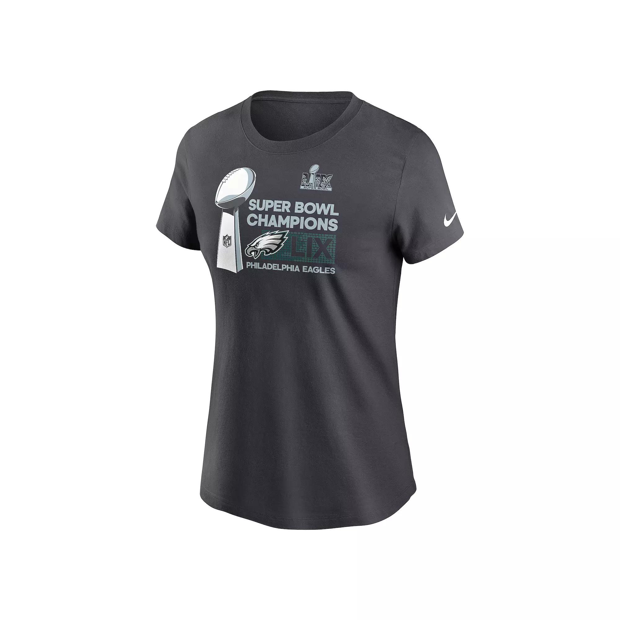 Women's Nike Philadelphia Eagles Super Bowl LIX Champions Locker Room Trophy Collection Tee, Size: Medium, Grey Product Image
