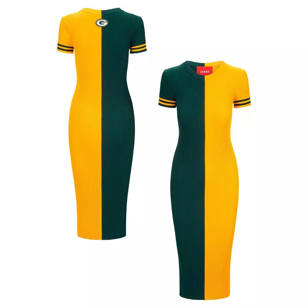 Women's STAUD  Green/Gold Green Bay Packers Colleen Dress, Size: Small Product Image