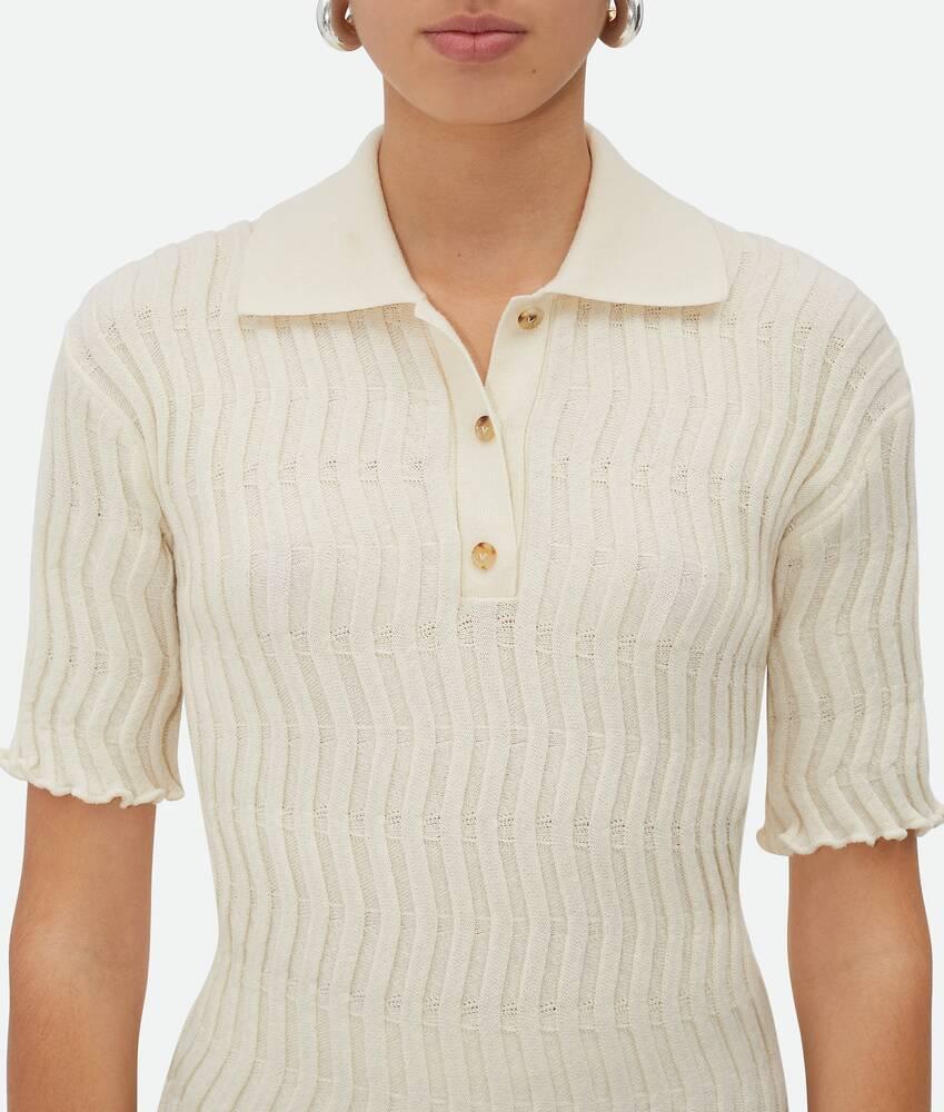 Women's Ribbed Wool Top  in String Product Image