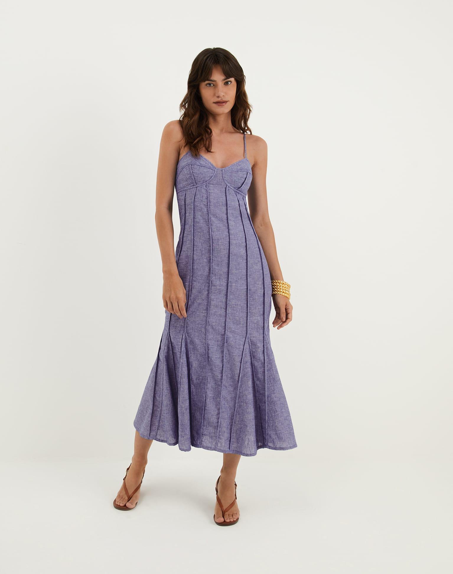 Josephine Midi Dress - Le Bleu Product Image