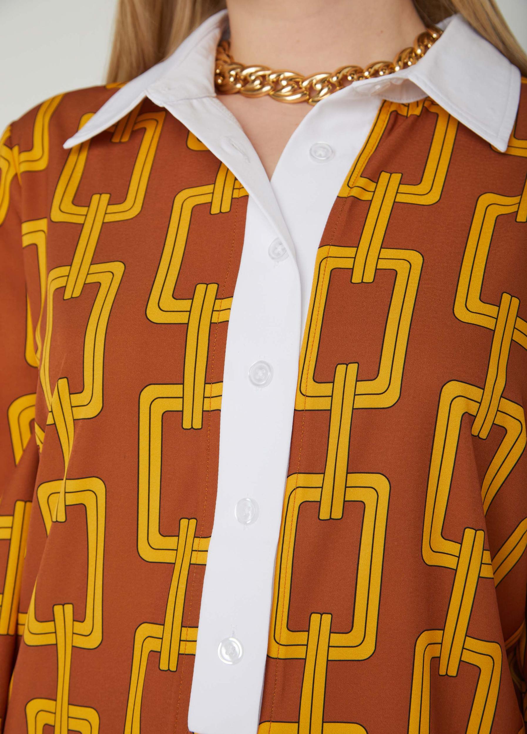 Chain Link Print Shirtdress Product Image