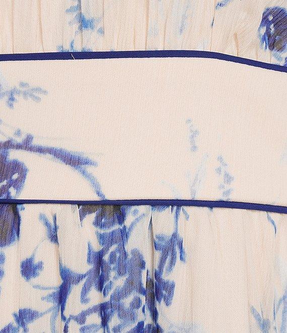 Calvin Klein Halter Neck Floral Print Chiffon Midi Dress Product Image