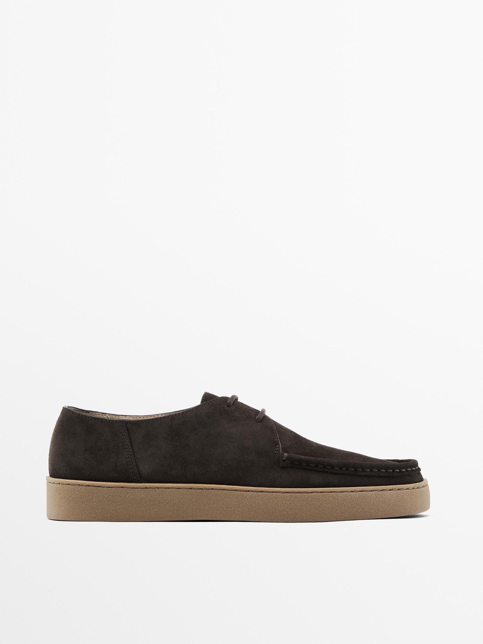 Moc toe split suede shoes Product Image