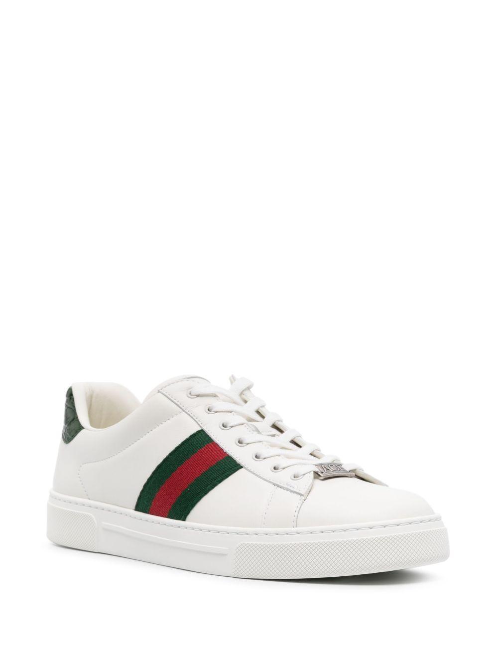 Ace Web-stripe leather sneakers Product Image