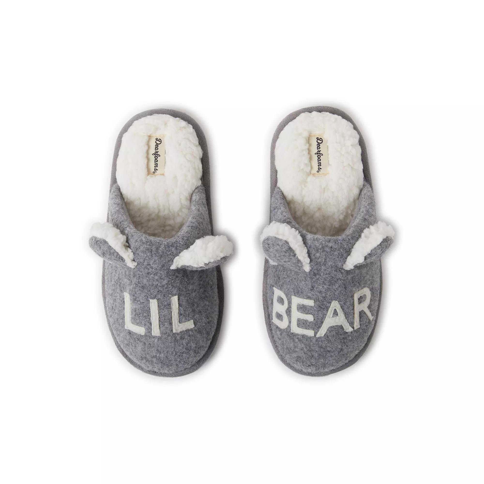 Dearfoams Casey Lil Bear Kids' Family Scuff Slippers, Kids Unisex,  Product Image