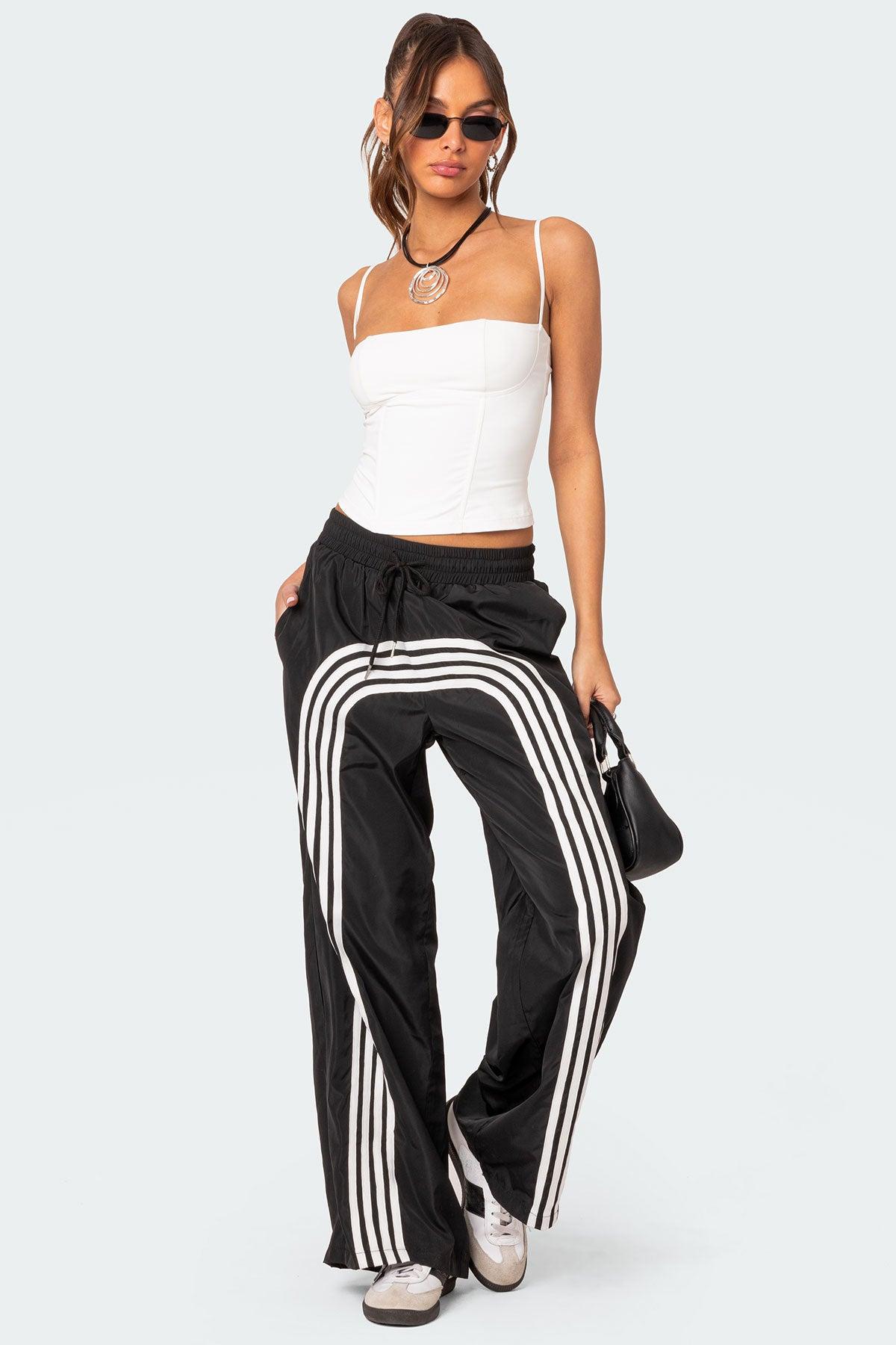 Wilda Striped Nylon Track Pants Product Image