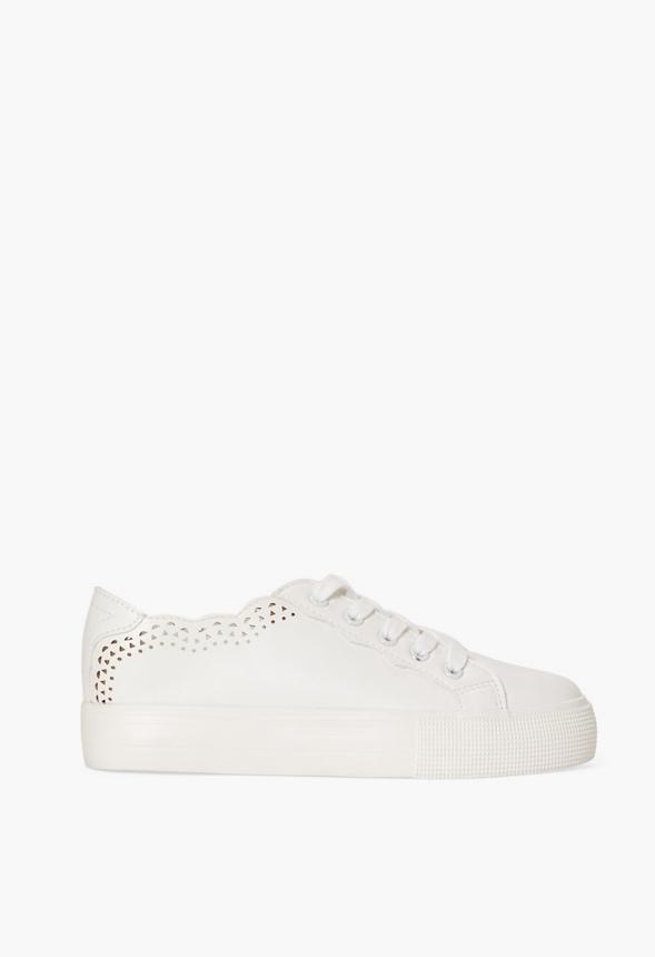 JustFab Margaux Platform Loafer Pump Womens Black/ White Size 8.5 Product Image