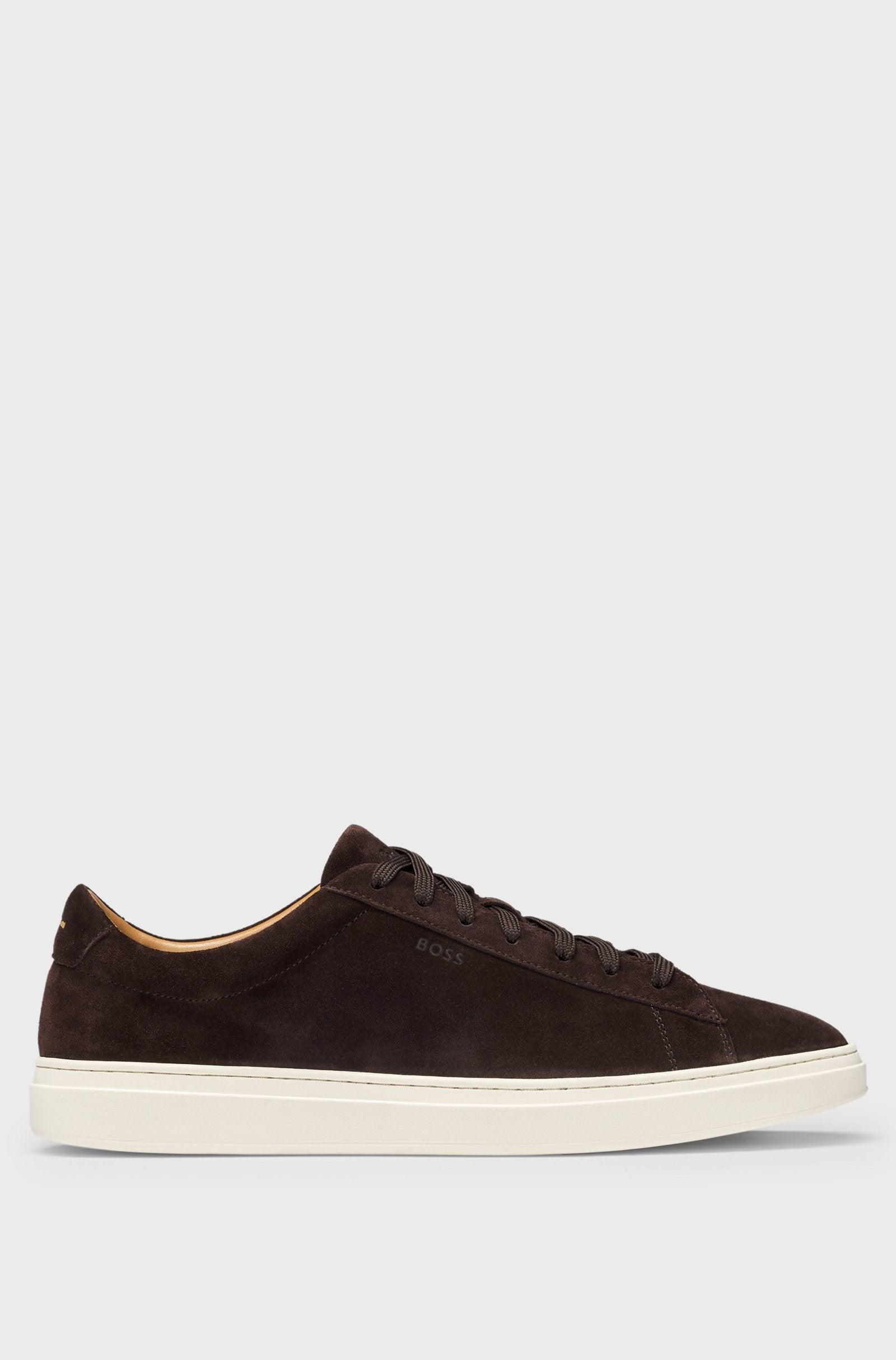 Boss Suede Trainers with Rubber Outsole Product Image