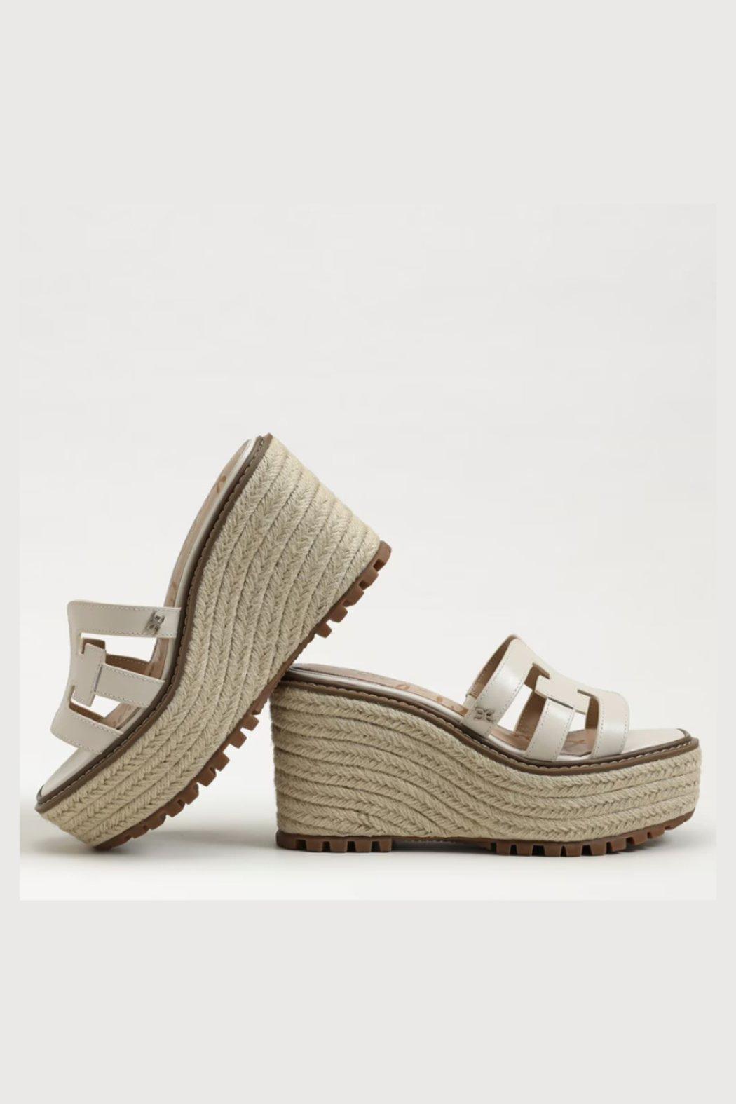 Laine Platform Wedge Sandal - Ivory Leather Product Image