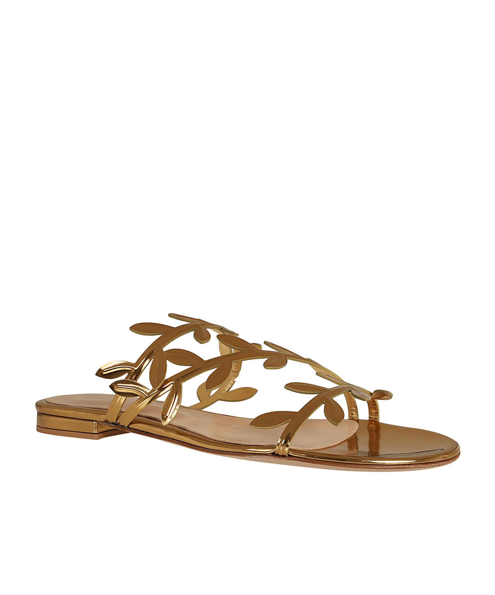 GIANVITO ROSSI Flavia Metallic Leather Sandals In Mekong Product Image