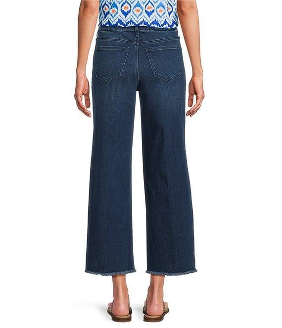 NYDJ Teresa Stretch Denim Wide Leg Frayed Hem Jeans Product Image