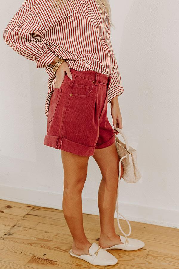 The Milly High Waist Shorts in Red Product Image