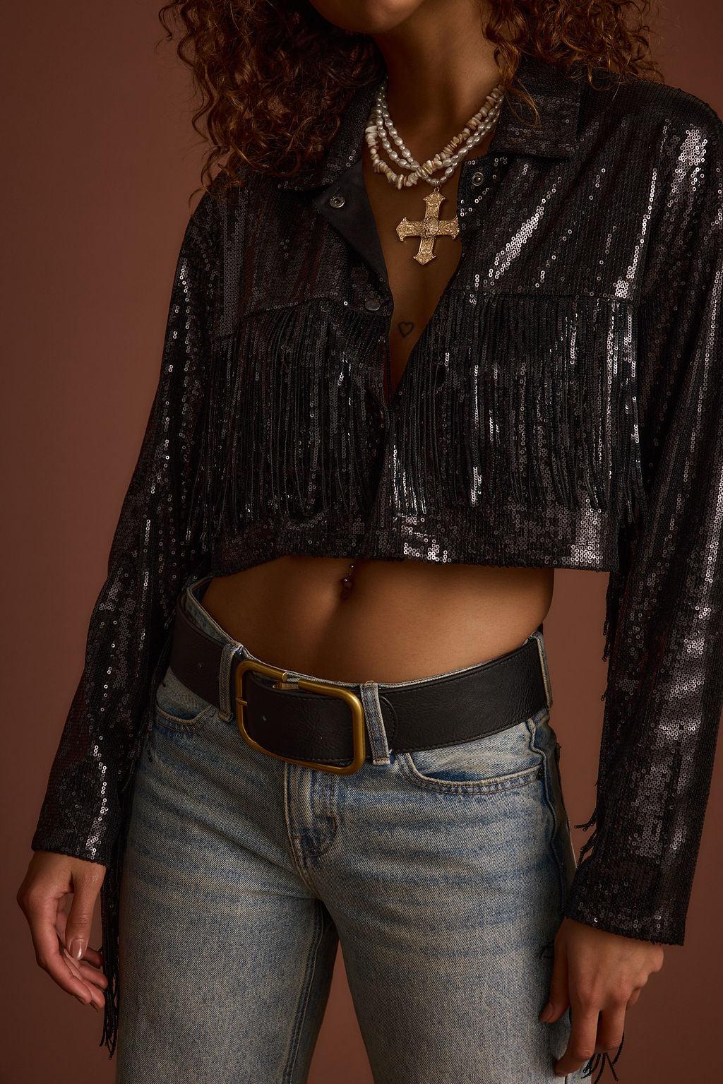 Star Crossed Black Sequin Jacket Product Image