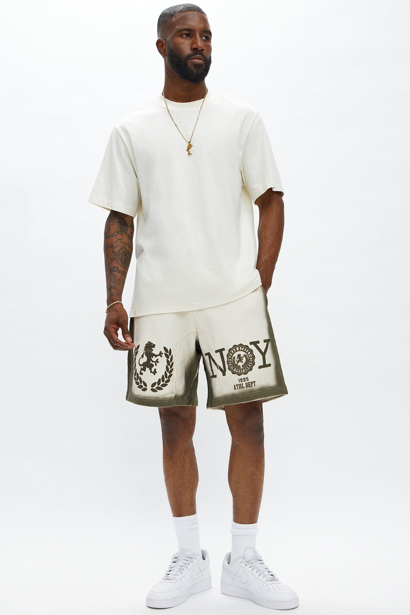 NY Royal Emblem Sweatshort - White/combo Male Product Image