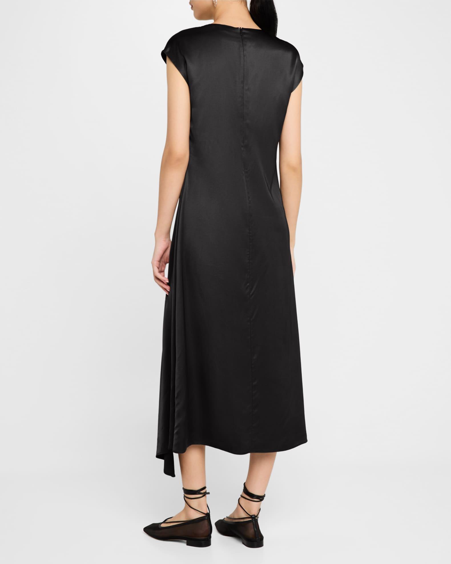 Draped Side-Slit Midi Shift Dress Product Image