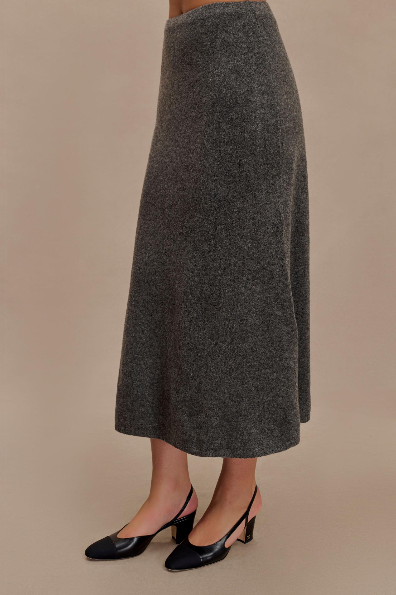 Vivica Knit Maxi Skirt - Charcoal Marle Product Image