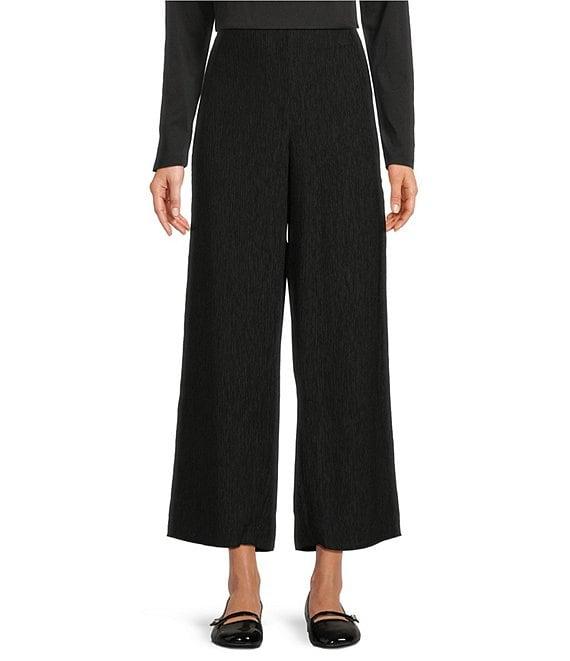 Eileen Fisher Crinkle Texture Plisse Wide Leg Ankle Pants Product Image