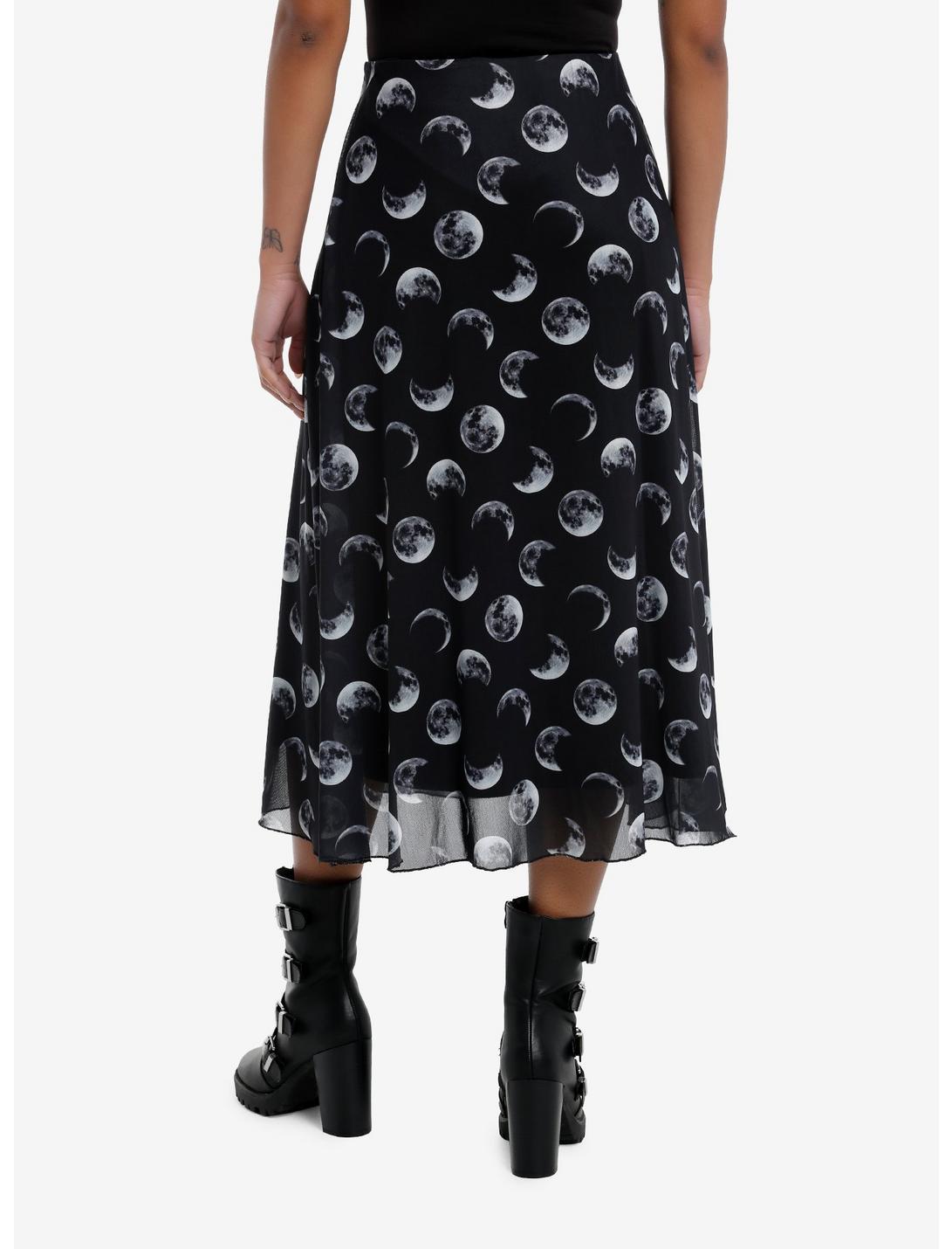 Cosmic Aura Moon Phase Mesh Midi Skirt Product Image