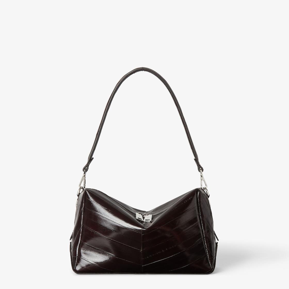 Fendi Lui Medium Dark brown inlaid hagfish leather bag Product Image