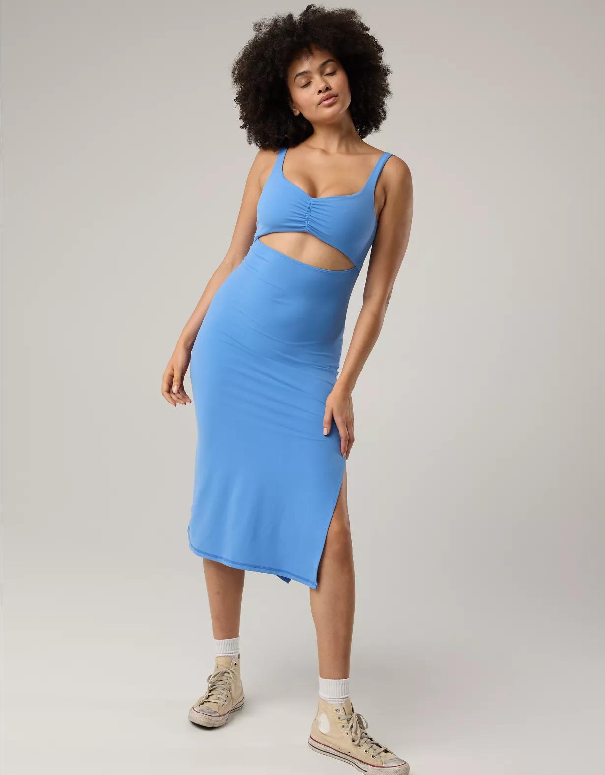 OFFLINE By Aerie Real Me XTRA Night Out Keyhole Midi Dress Product Image
