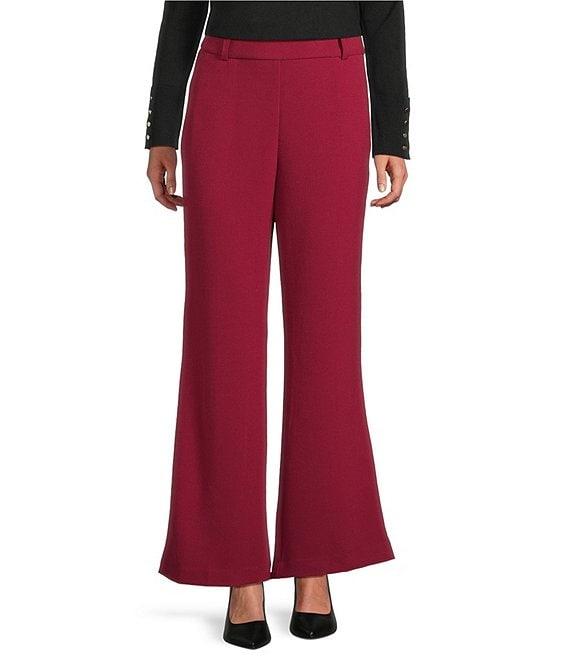 Investments Petite Flare Leg Pull-On Basket Weave Pants Product Image