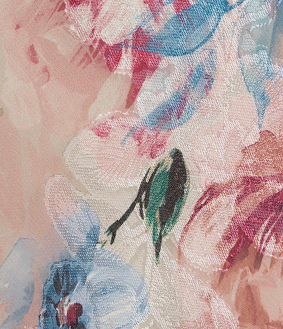 Alex Evenings Petite Size Floral 3/4 Bell Sleeve Chiffon Burnout Blouse Product Image