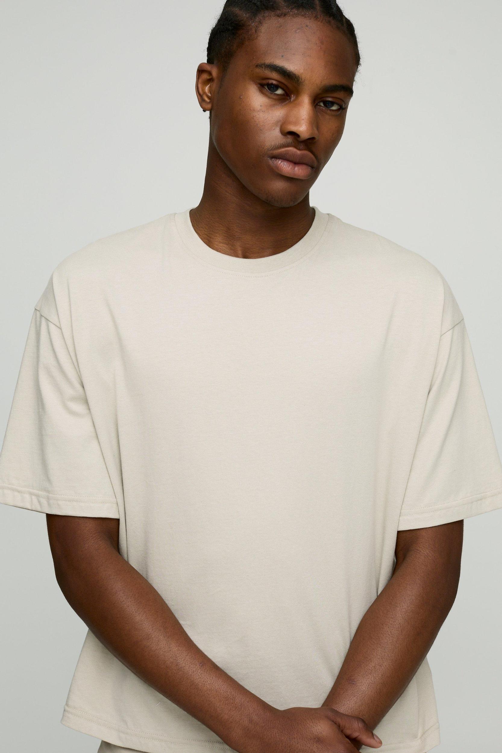 Basic Oversized Boxy Crew Neck T-shirt | boohooMAN USA Product Image