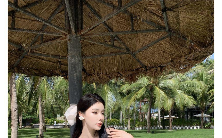 Ruffle Strap Floral Print Asymmetrical Midi Layered Sundress Product Image